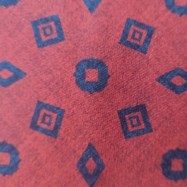100% Tencel Motif Print Deep Red Tie