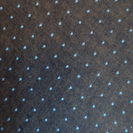 Cotton & Linen Blend Pin Dot Brown and Sky Tie