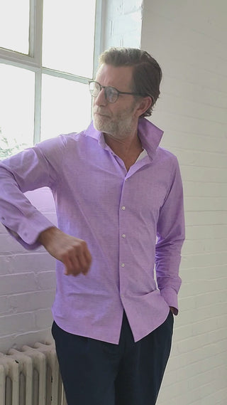 men's lilac stretchy non-iron comfort shirt