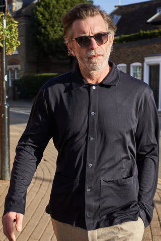 zq merino wool navy cardigan