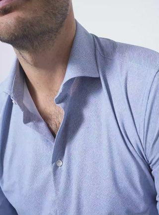 sustainable menswear recycled cotton sky twill comfort shirt overshirt men 