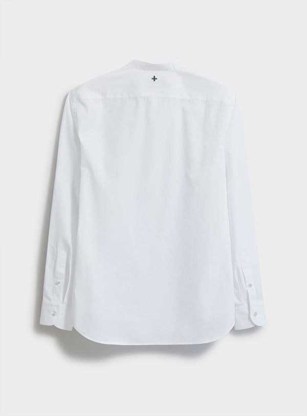White Poplin Cotton Nehru Shirt