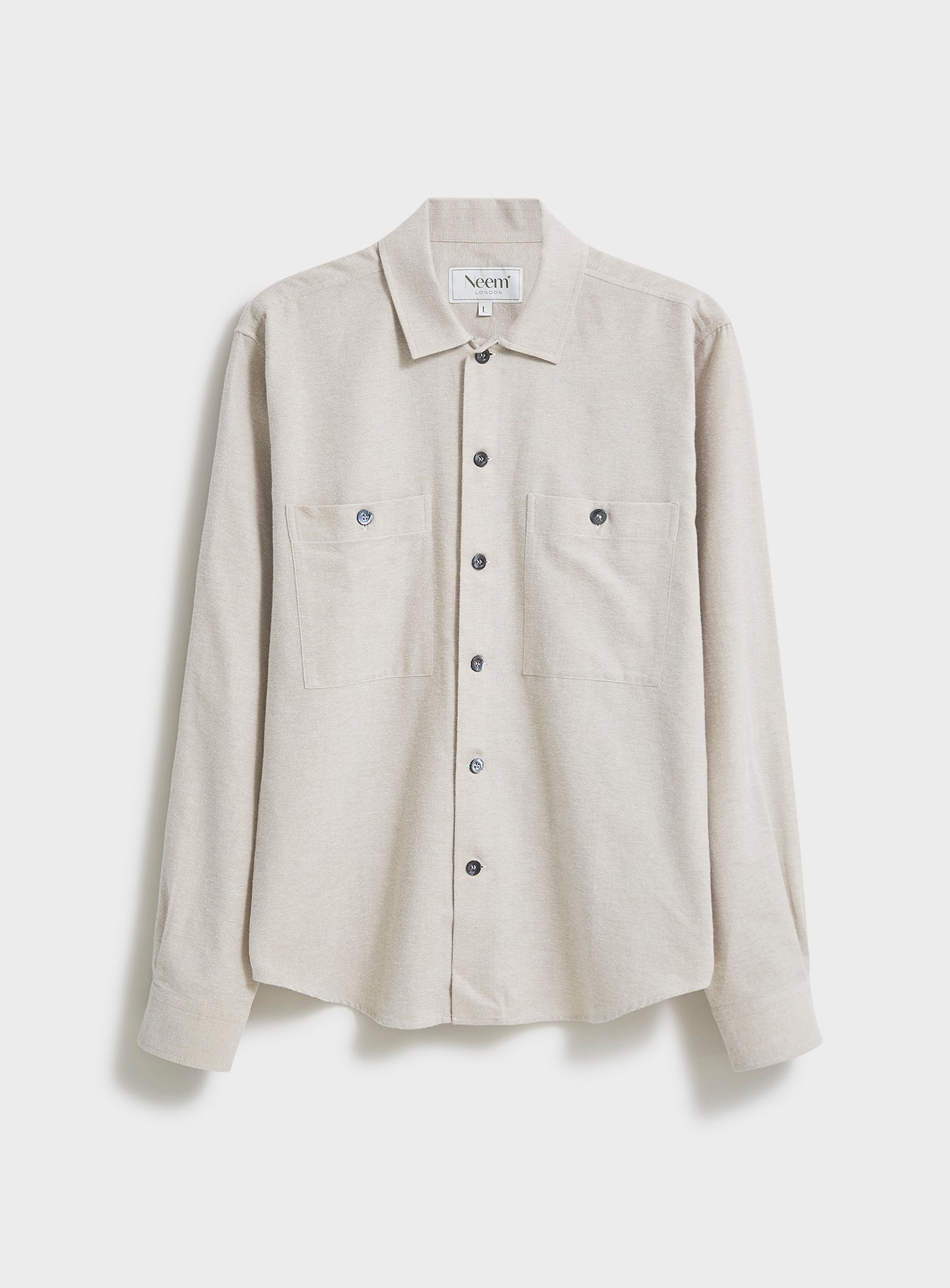Recycled Italian Flannel Oatmeal Double Pocket Shirt