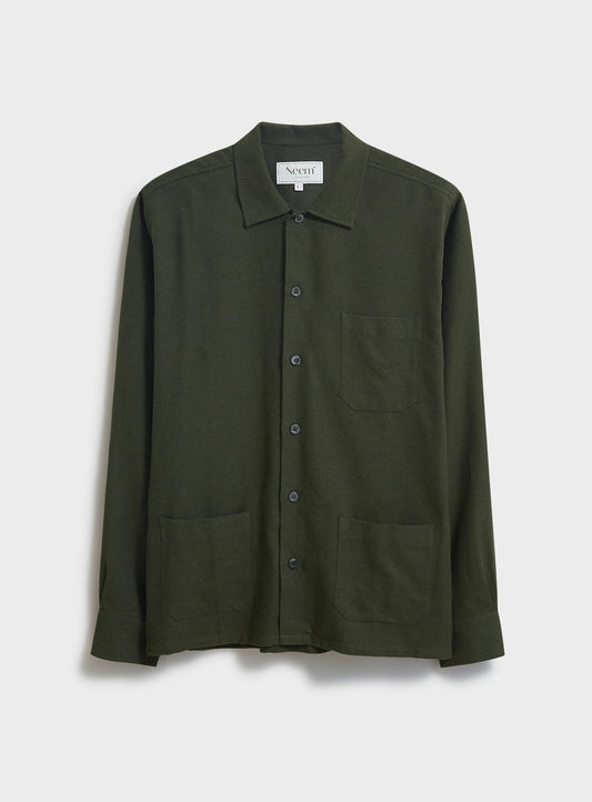 Recycled Italian Green Flannel shirt jacket Over-Shirts Neem Global 