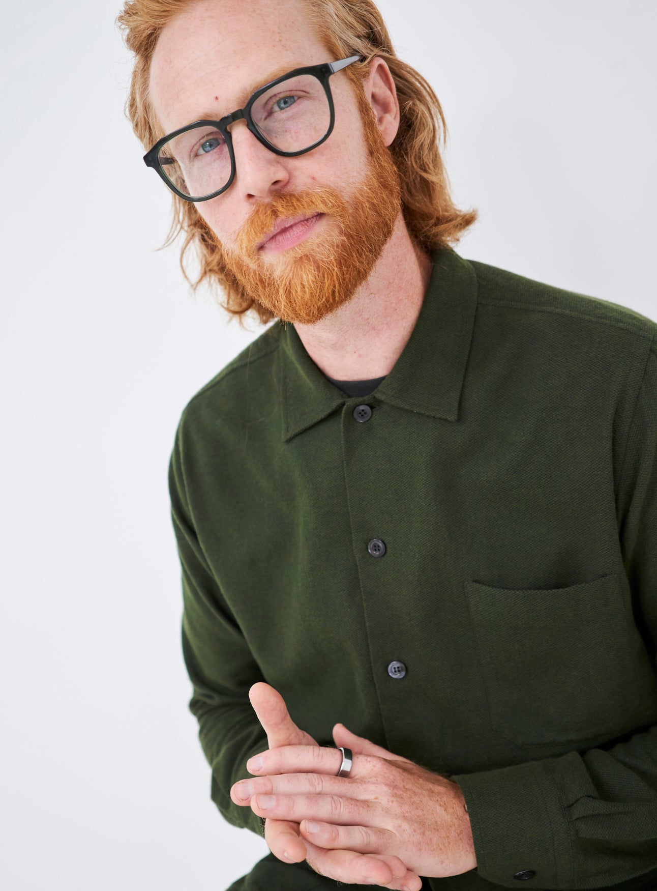 mens overshirt, recycled cotton