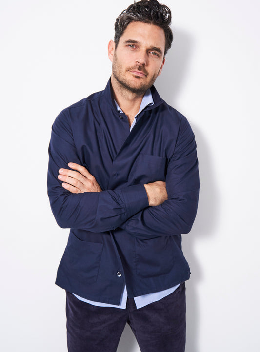 Regenerative Cotton Navy Shirt Jacket Pre-order Neem Global 