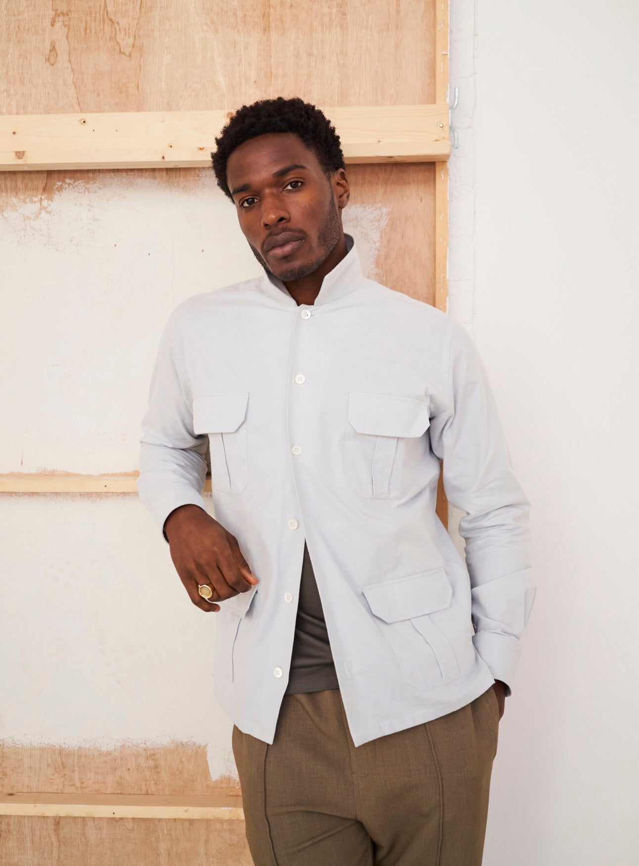 safari shirt, recycled cotton