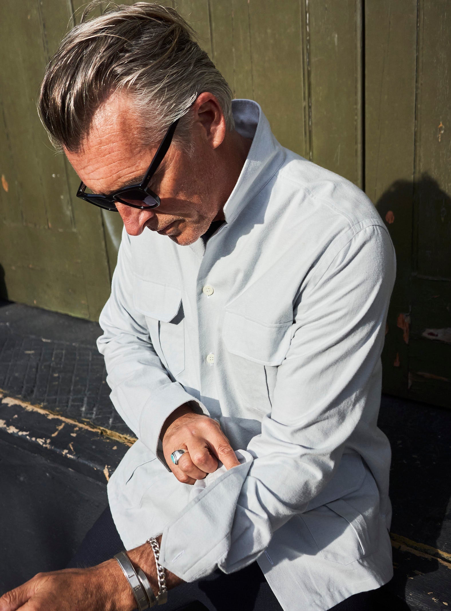 recycled cotton, blue flannel shirt