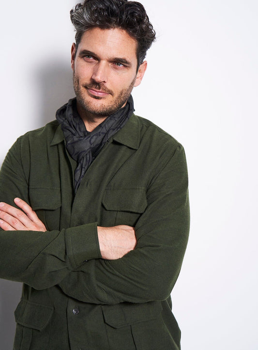green overshirt, sustainable clothing