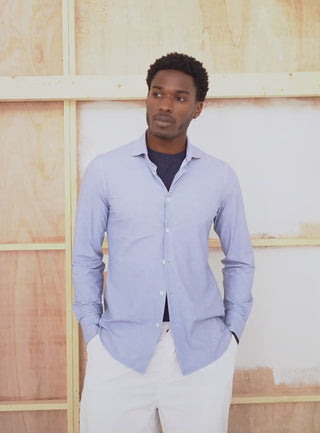 sustainable menswear sky twill comfort shirt overshirt men 