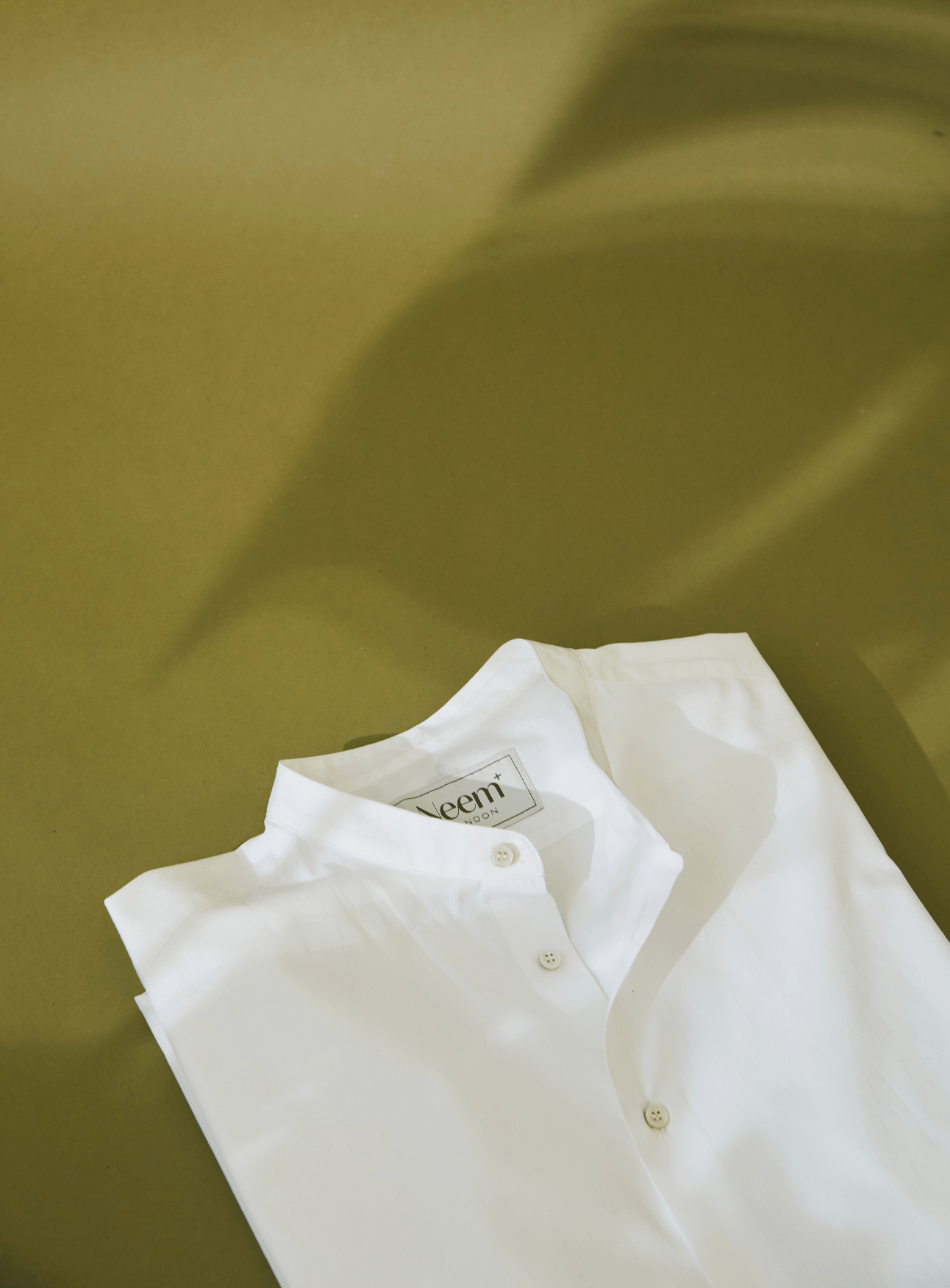 Regenerative Cotton White Poplin Nehru Shirt Pre-order Neem Global 